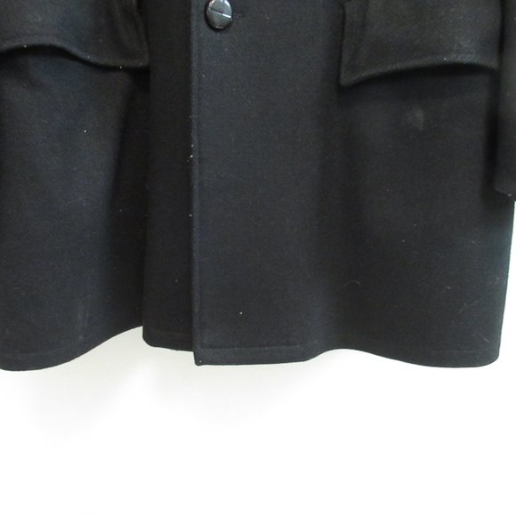 Vintage 1960s ACW Black Car Coat Faux Fur Collar Size 44 Mob Man - Picture 2 of 6